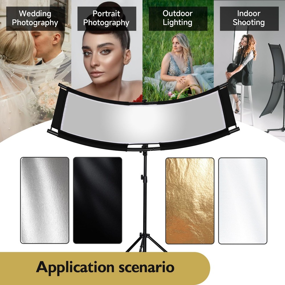 Clamshell Light Reflector/Diffuser with Carrying Case,40"X20" (4 Color in 1) ...