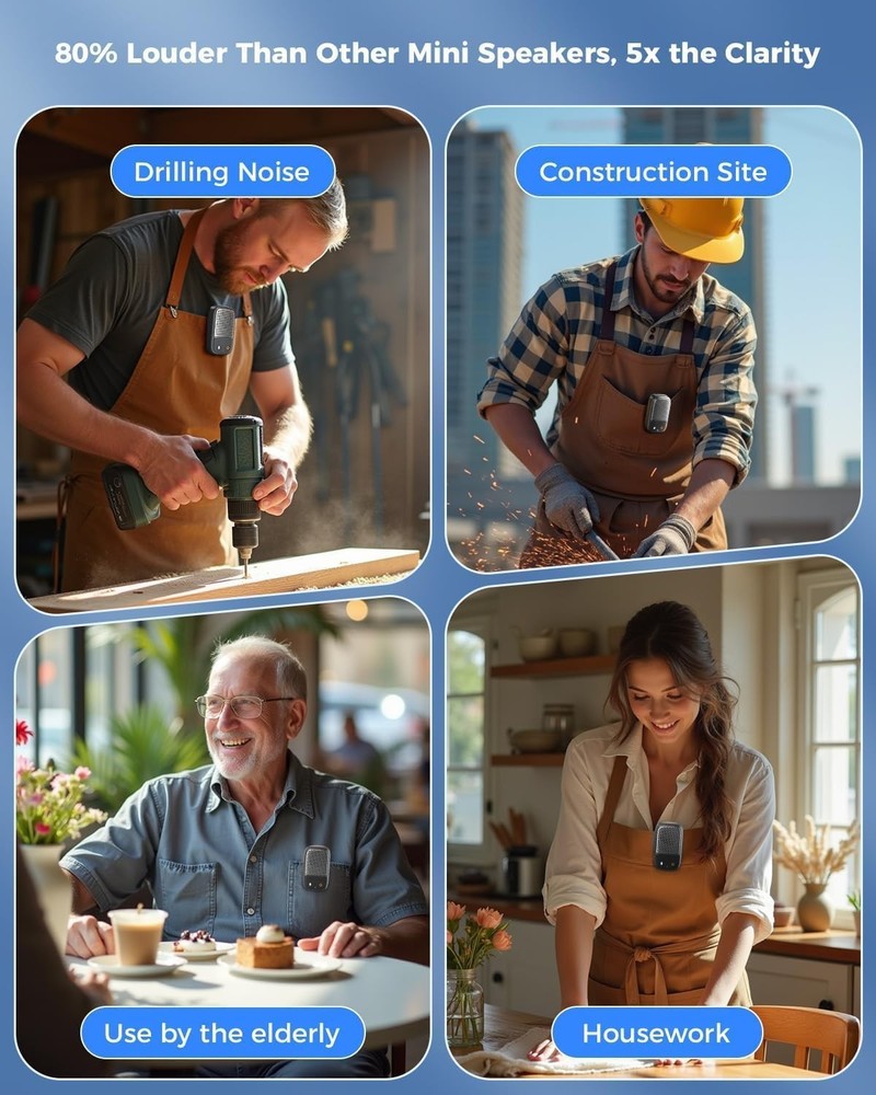 2 Pack Wearable Bluetooth Speaker with Walkie-Talkie Function Based on Zello ...