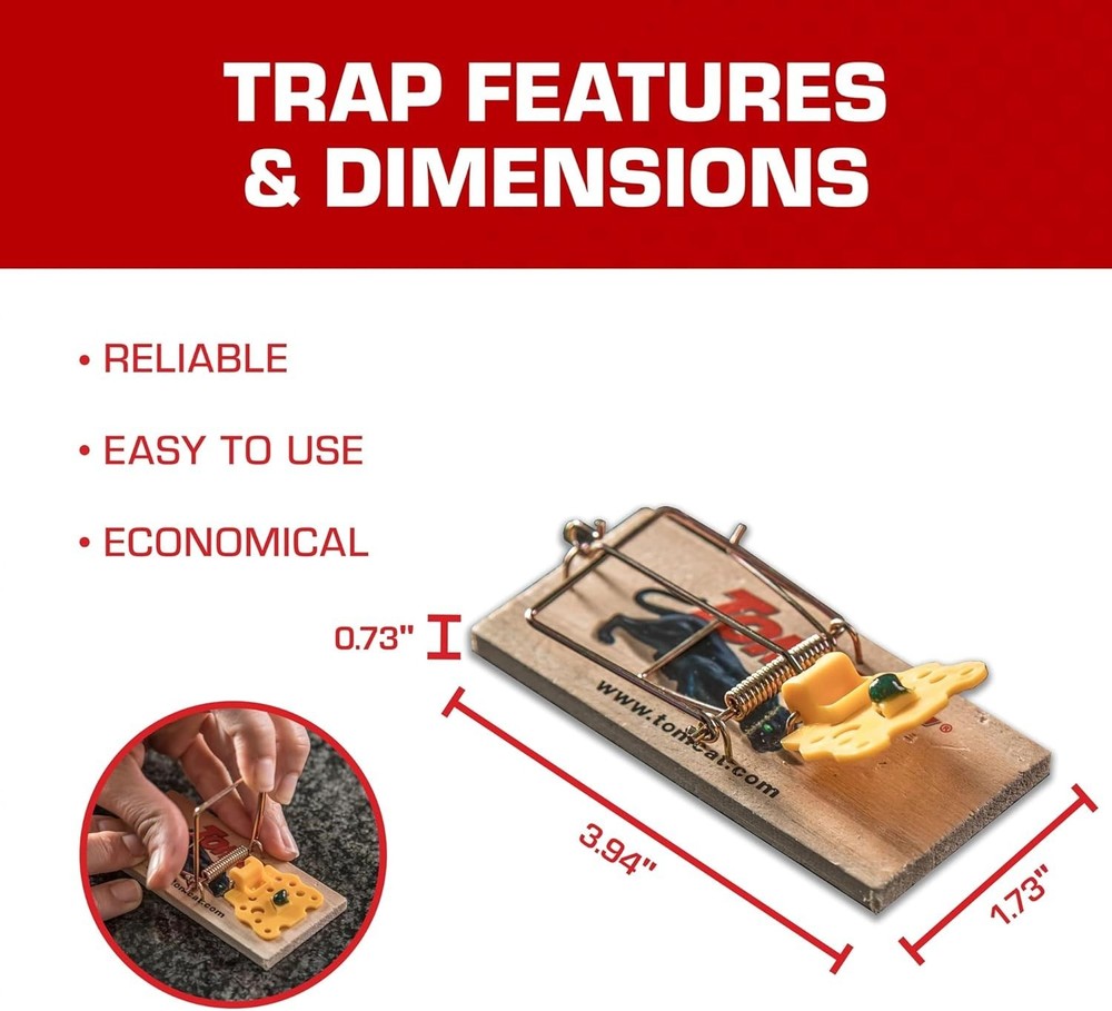 User-Friendly Wooden Mouse Traps - 2 Traps for Efficient Rodent Control