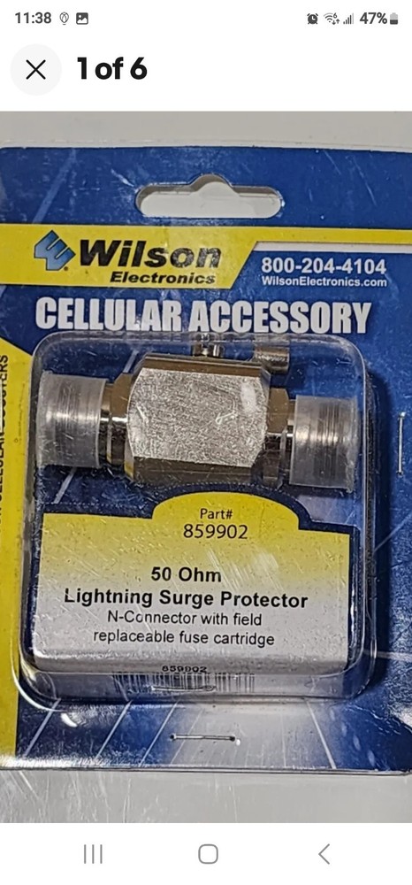 Wilson Electronics 859902 50 Ohm Lightning Surge Protector