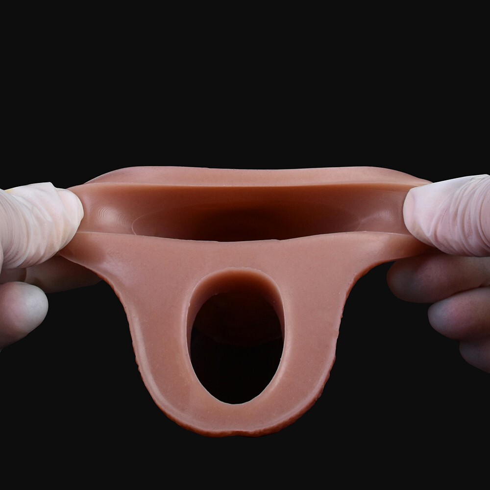 Penis Sheath Male Bigger Sleeve Girth Reusable Condom Extender Enlarger Enhancer