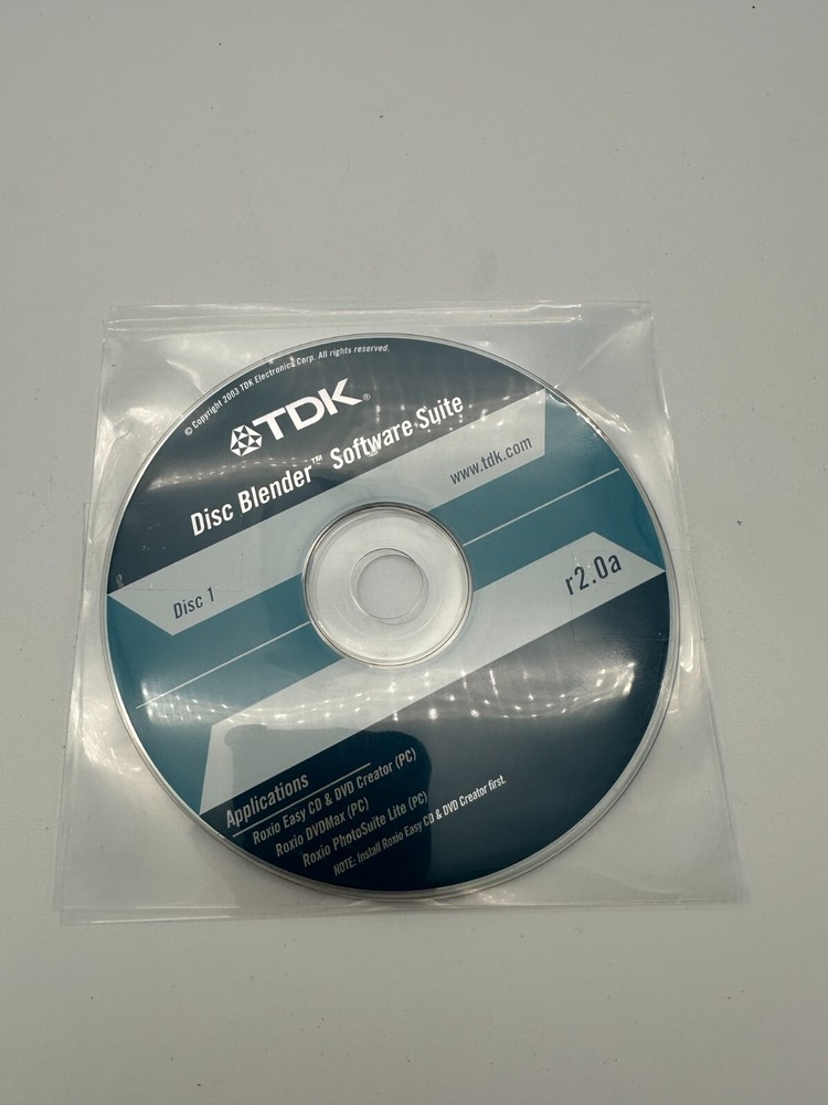 TDK Disk Blender - R2.0 A & B Disk Creation Software Vintage Software CD 2003