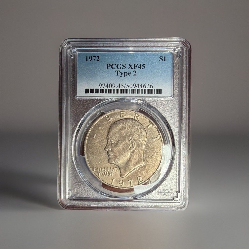 1972 P Type 2 Eisenhower Ike Dollar PCGS XF45