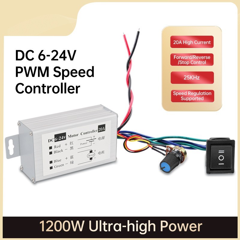 PWM DC Brushed Motor Continuously Variable Transmission Controller Switch 6V~24V