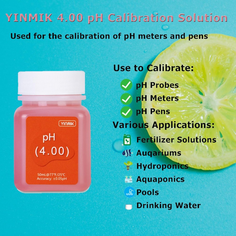 YINMIK pH Meter Calibration Solution Kit(4.00,7.00&10.01) with Electrode...