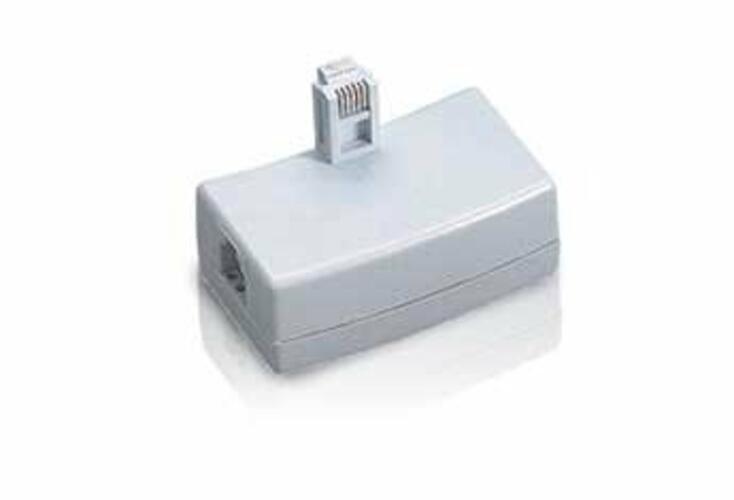 Gigaware - Single-Line Duplex Adapter with Built-In DSL Filter - White