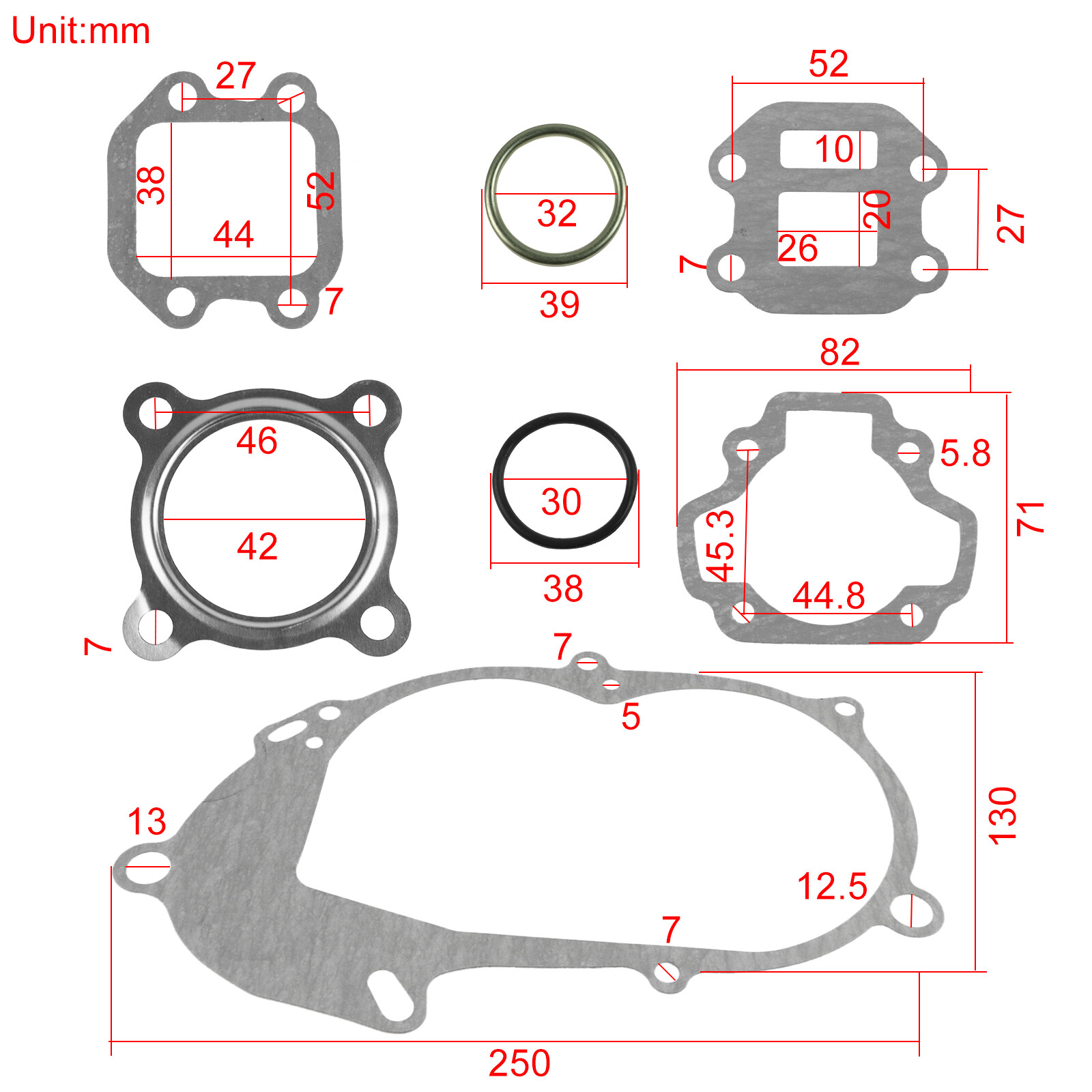FOR Yamaha PW50 QT50 Complete Engine Gasket - VG-2021 Gasket Kit VG-2021