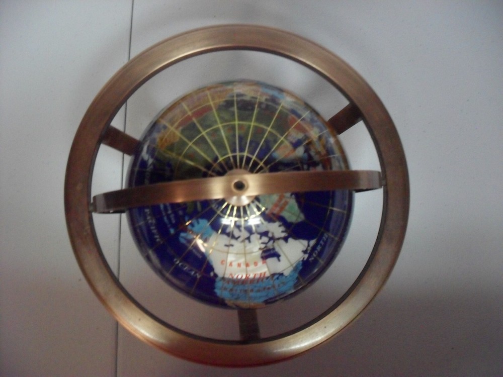Blue Lapis Gemstone 9" Table Top World Globe