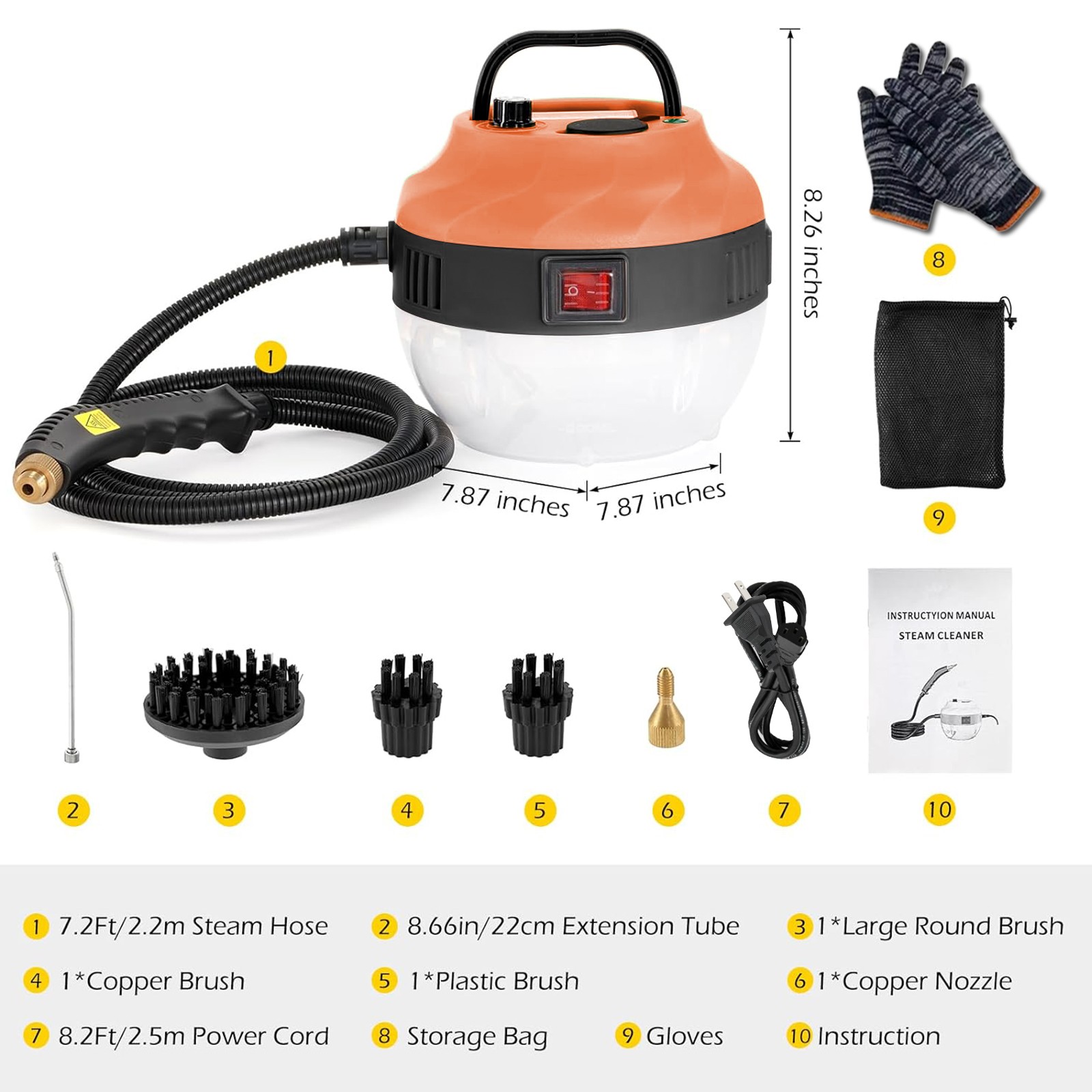 3800W High Pressure Steam Cleaner Household Car Steam Cleaner Cleaning Machine