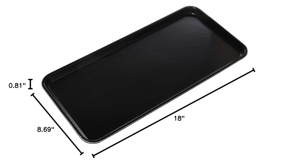 Rectangular Black Fiberglass Serving Tray