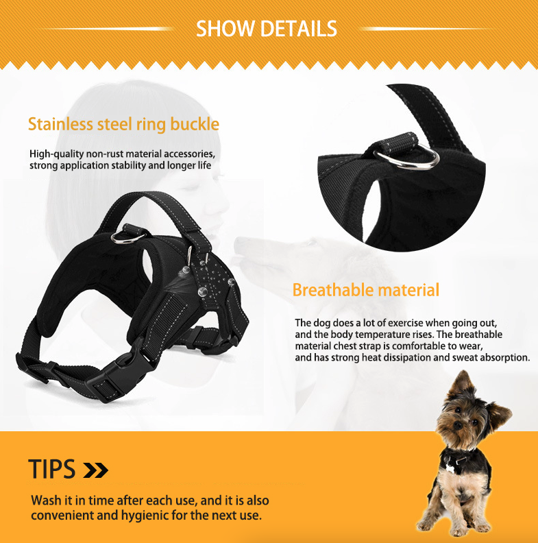 No Pull Dog Pet Harness Adjustable Control Vest Dogs Reflective XS S M Large XXL