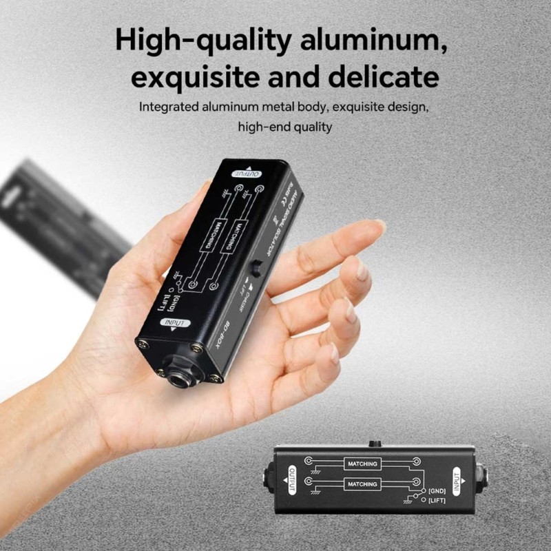 Professional 6.35mm Audios Ground Looping Noise Isolator Filter Metal