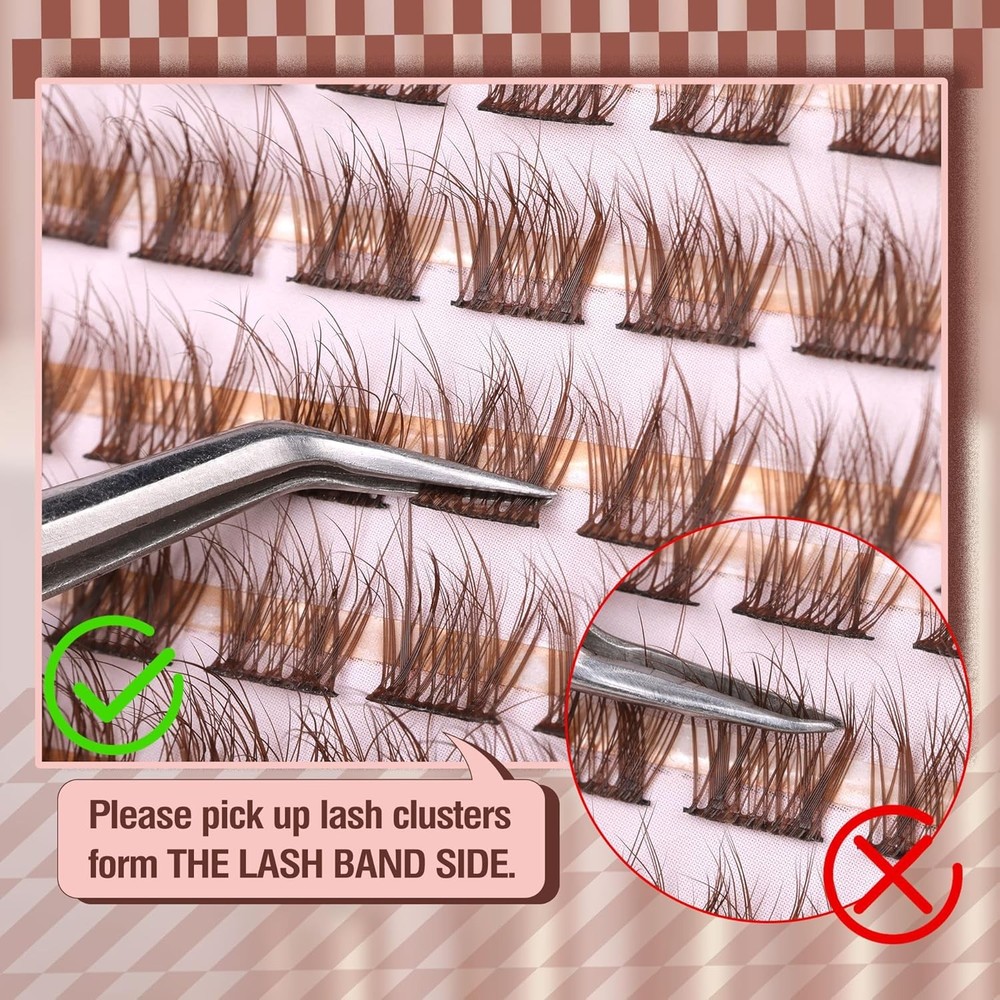 Brown Lash Clusters Natural Extensions Wispy Eyelash 154