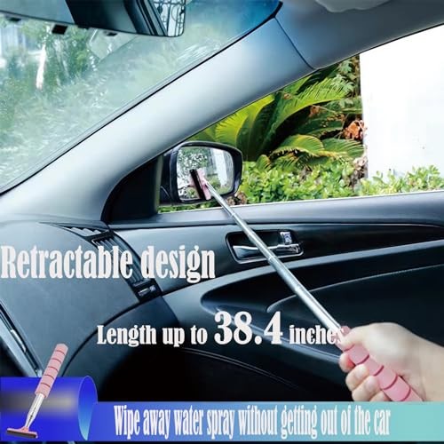 Retractable Car Side Mirror Squeegee - 3 Pack Portable Telescopic Rearview