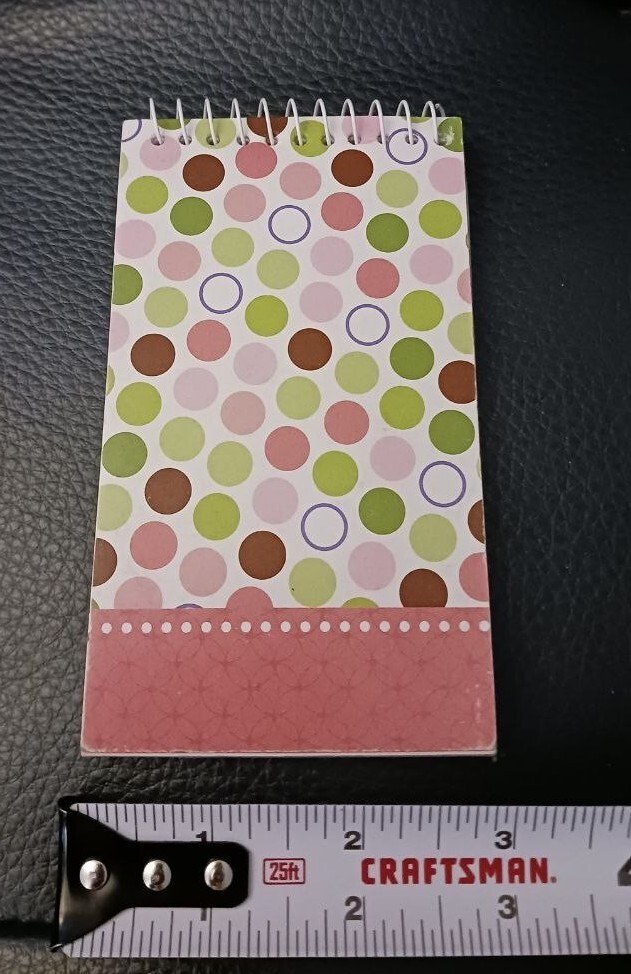 3x5 Top Bound Spiral Notebook, Polka Dots