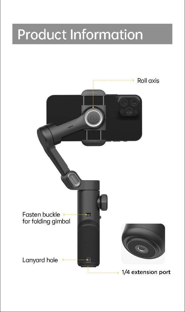 AOCHUAN Smart XE 3-Axis Handheld Gimbal Stabilizer for Smartphone iPhone Samsung