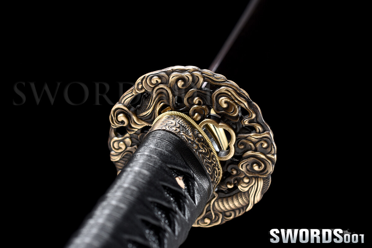 Japanese Samurai Sword Damascus Folded Steel Red Blade Sharp 40'' Dragon Katana