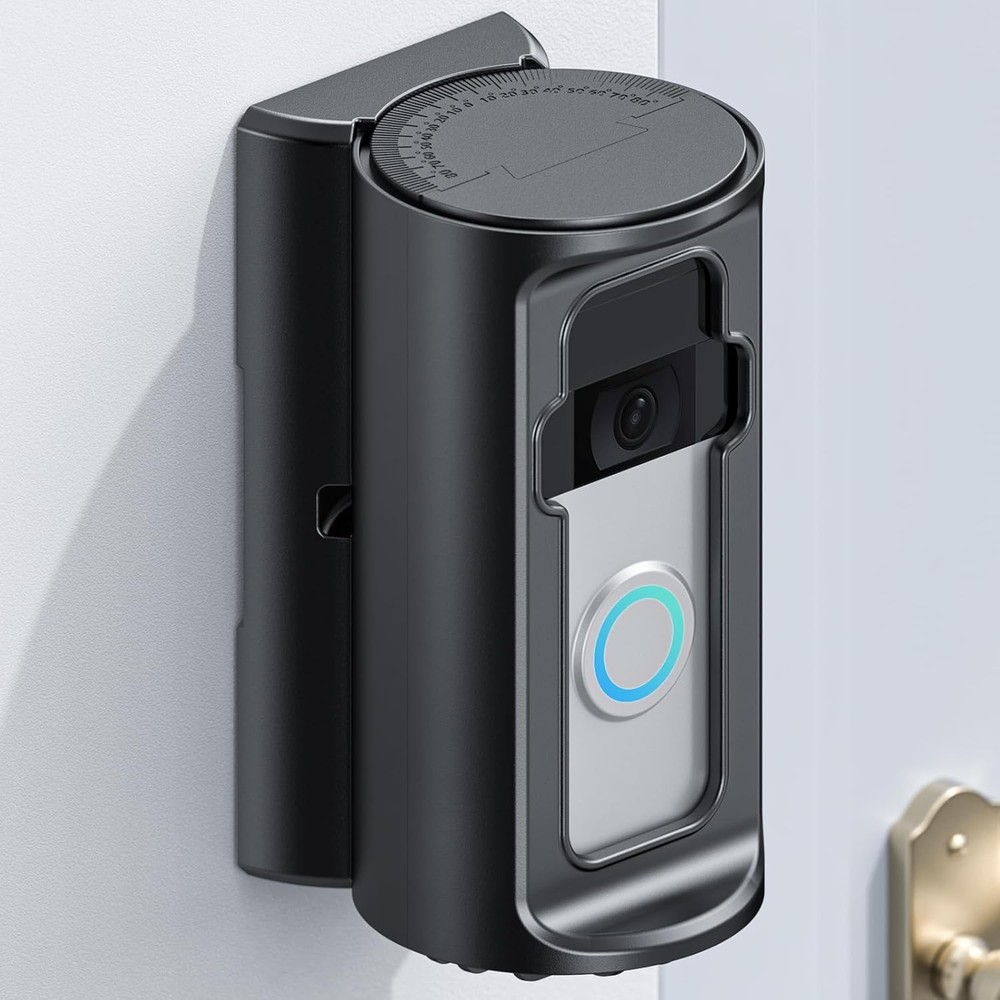 Adjustable 360° Degree Doorbell Angle Mount Compatible with Black