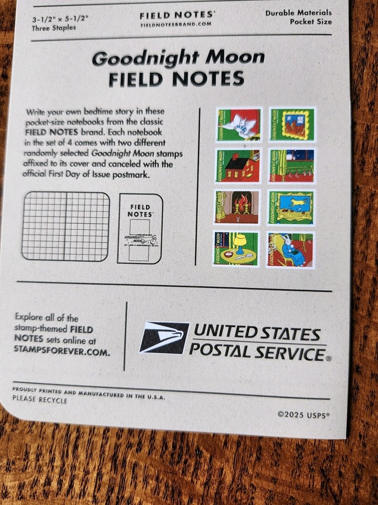 Field Notes And USPS Collab. Single Goodnight Moon Limited Edition