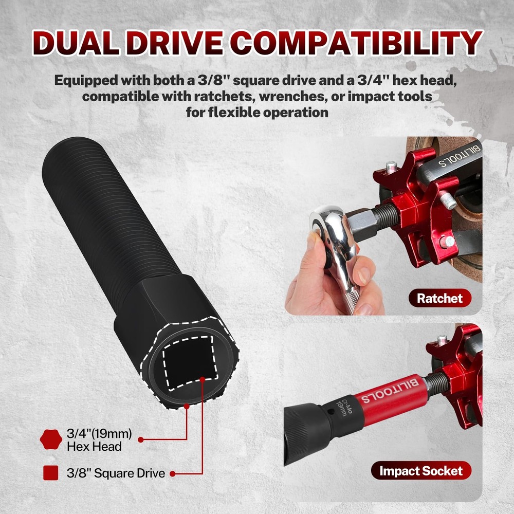 BILITOOLS Harmonic Balancer Puller Set, Upgraded 3-Jaw Pulley Puller with Hol...