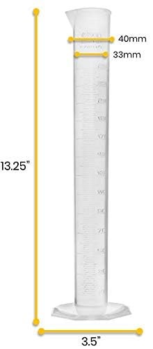 Graduated Cylinder, 250mL - Class B Tolerance - Octagonal Base - Polypropylen...