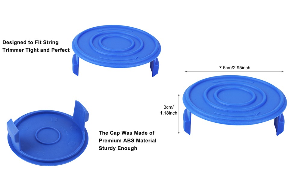 3 Pack Replacement Trimmer Spool Caps For Kobalt 40-Volt Trimmer New