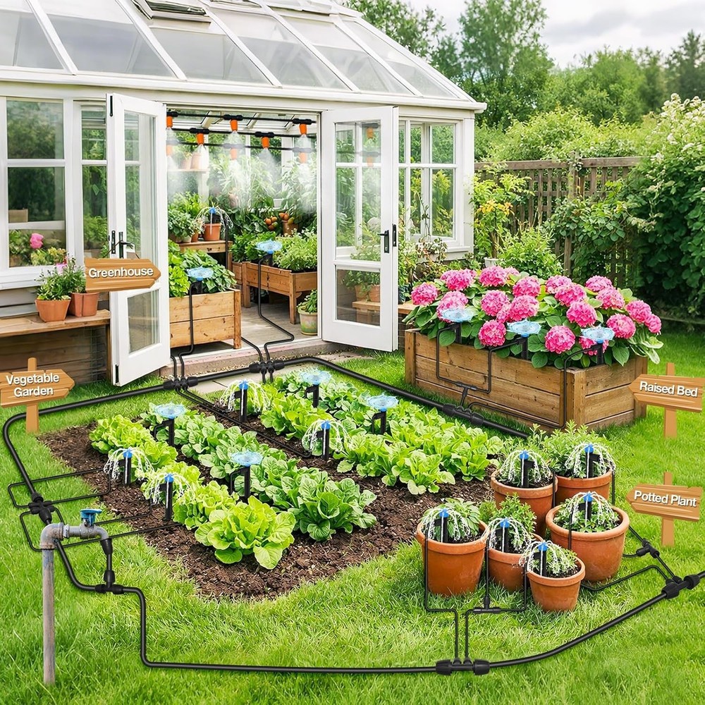 300FT Drip Irrigation System Kit, Automatic Watering
