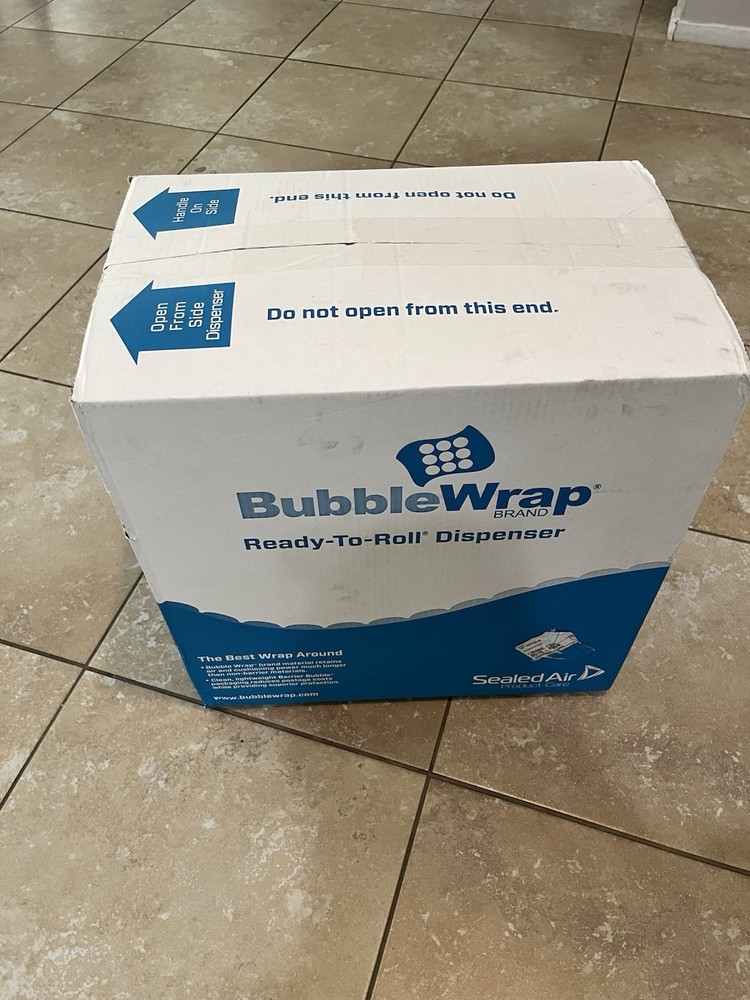 Bubble Wrap Ready-To-Roll Dispenser Box Included, Roll Format