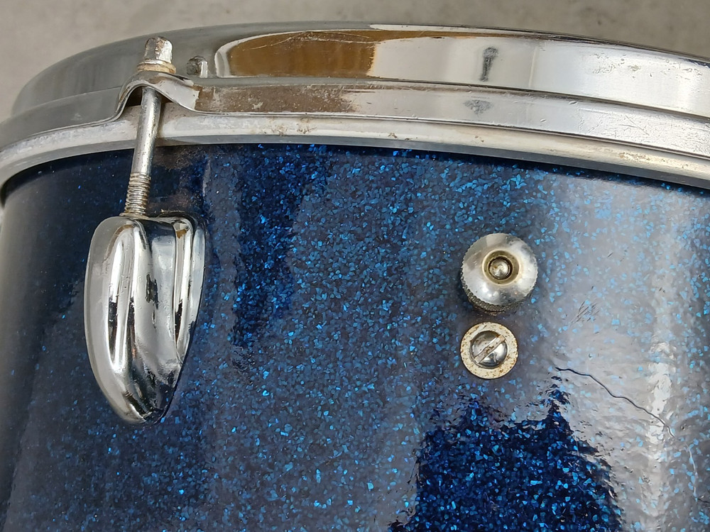 60's SLINGERLAND 9 X 13 BLUE SPARKLE TOM DRUM #2