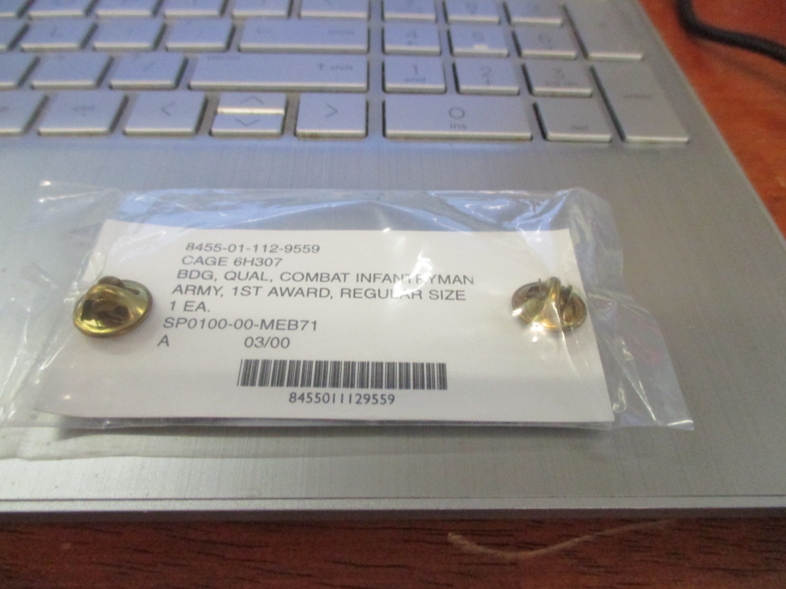 US Army Combat Infantry Badge (CIB) First 1st Award Insignia Pin Badge Oxidized