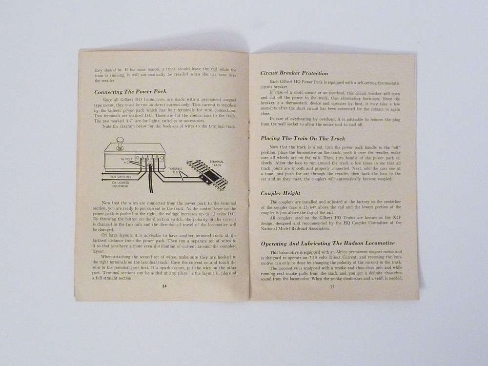 Gilbert Instructions for Assembling and Operating HO Trains 1955 Vintage