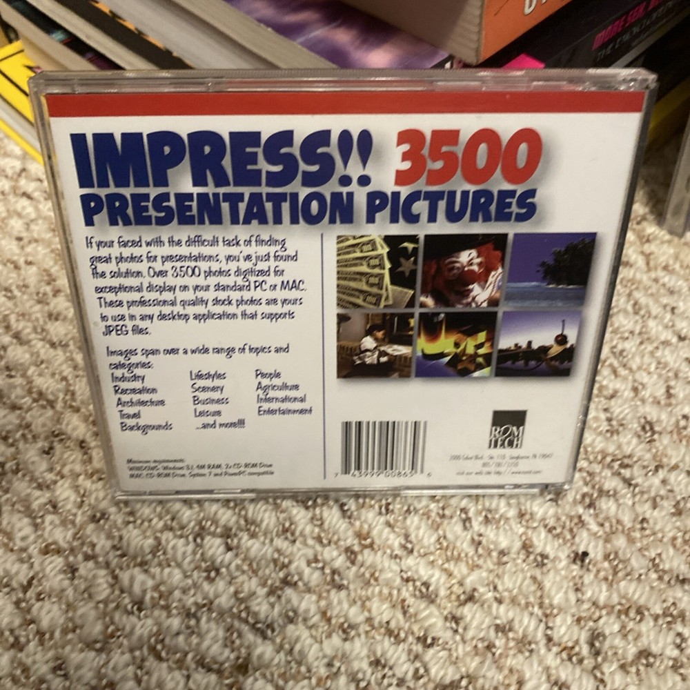 Impress!! 3500 Presentation Pictures PC CD Windows 3.1 95 Mac Romtech