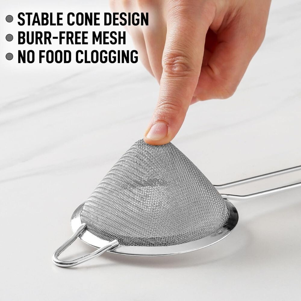 Zulay Kitchen 304 Stainless Steel Fine Mesh Strainer For Kitchen