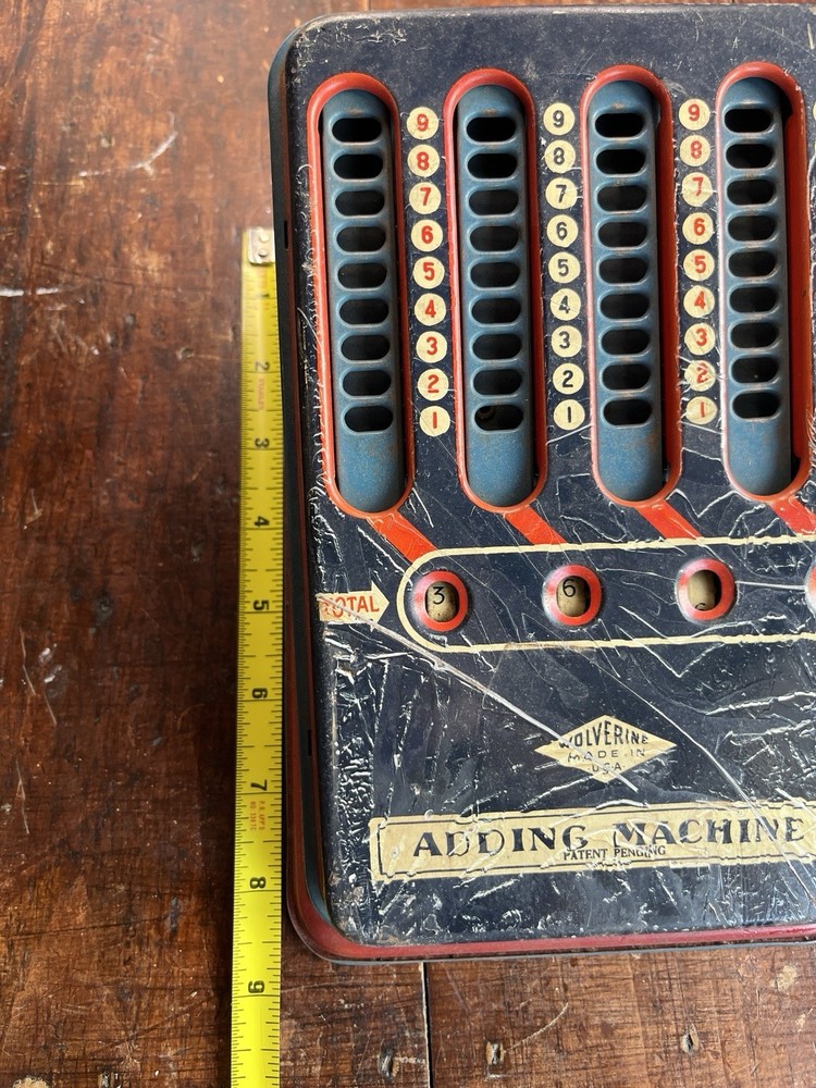 Vintage Wolverine Adding Machine Made In U.S.A. Used Condition