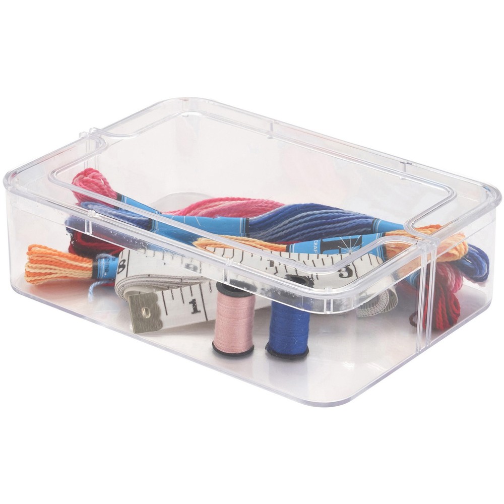 Pioneer Plastics Clear Small Rectangular Container, 5.4375" W x 4" D x 1.5" H