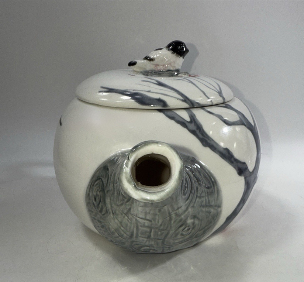 Global Designs Winter Chickadee teapot and creamer