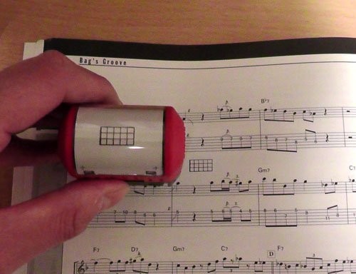 Ukulele Stamp 5fret(mini) Inkpad-builtin