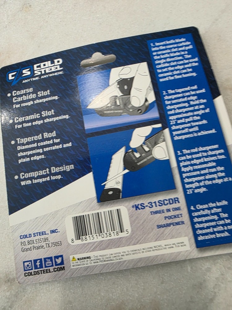 Cold Steel Three In One Pocket Sharpener