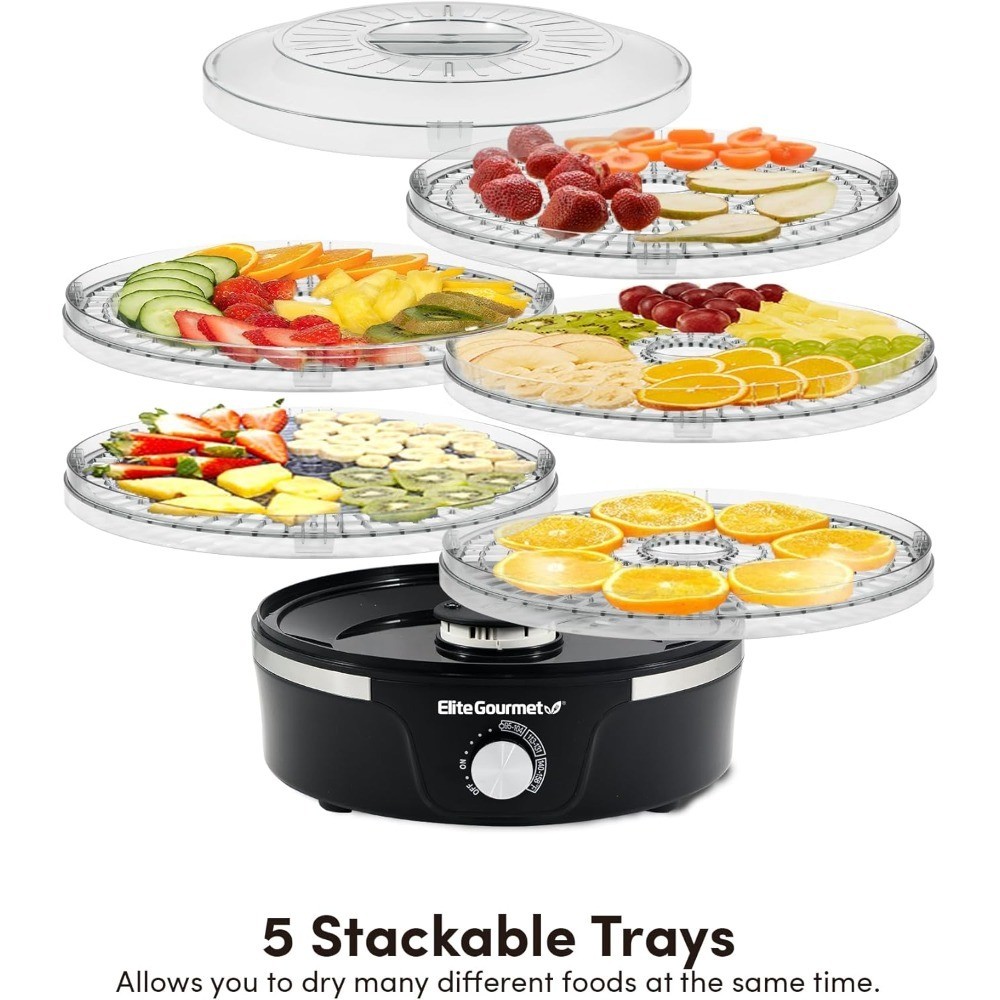 Food Dehydrator 5 Trays Adjustable Temperature Control for Jerky Herbs