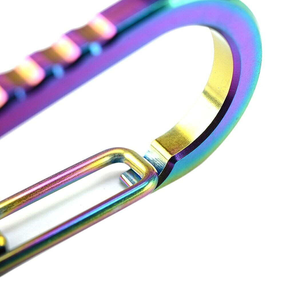 Titanium Alloy Carabiner Spring Snap Hook Clip KeyChain Quick Release Buckle 2pc