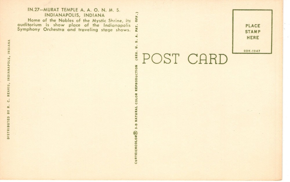 MURAT TEMPLE, INDIANAPOLIS, IN - PC7344
