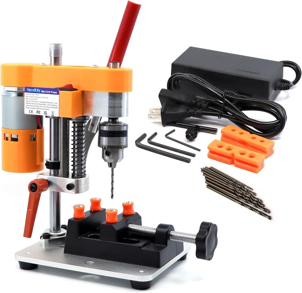 Portable Mini Drill Press 5.9'' Compact CNC Machine for Precision DIY Projects