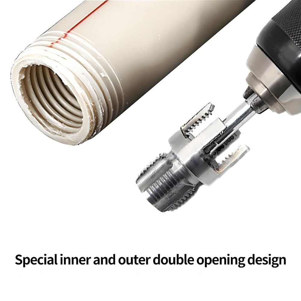 Integrated Internal & External Pipe Threading Tool For 1/2'' + 3/4'' Water Pipe