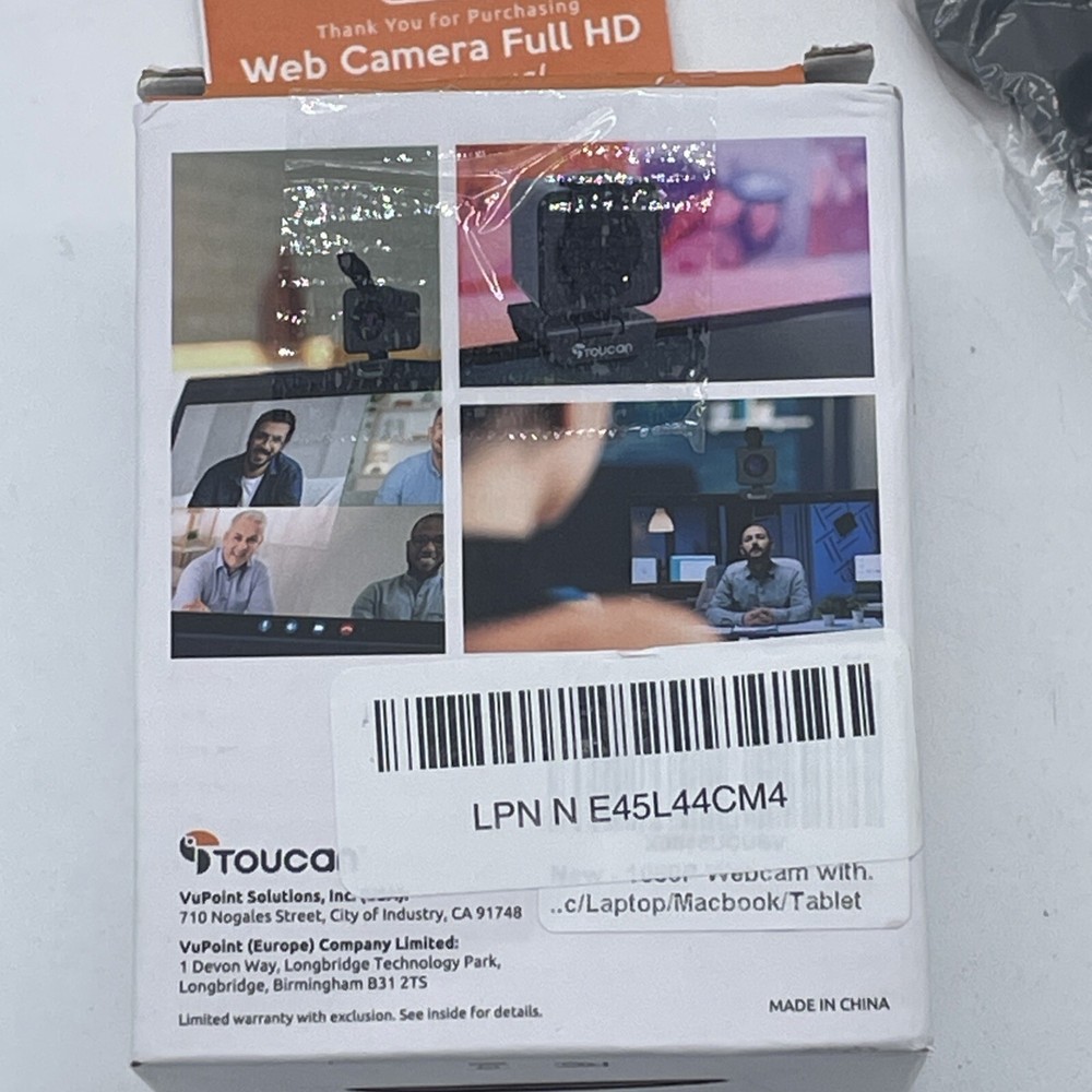 Toucan Connect Web Camera Full HD Plug & Play Light Correction 60 Fps