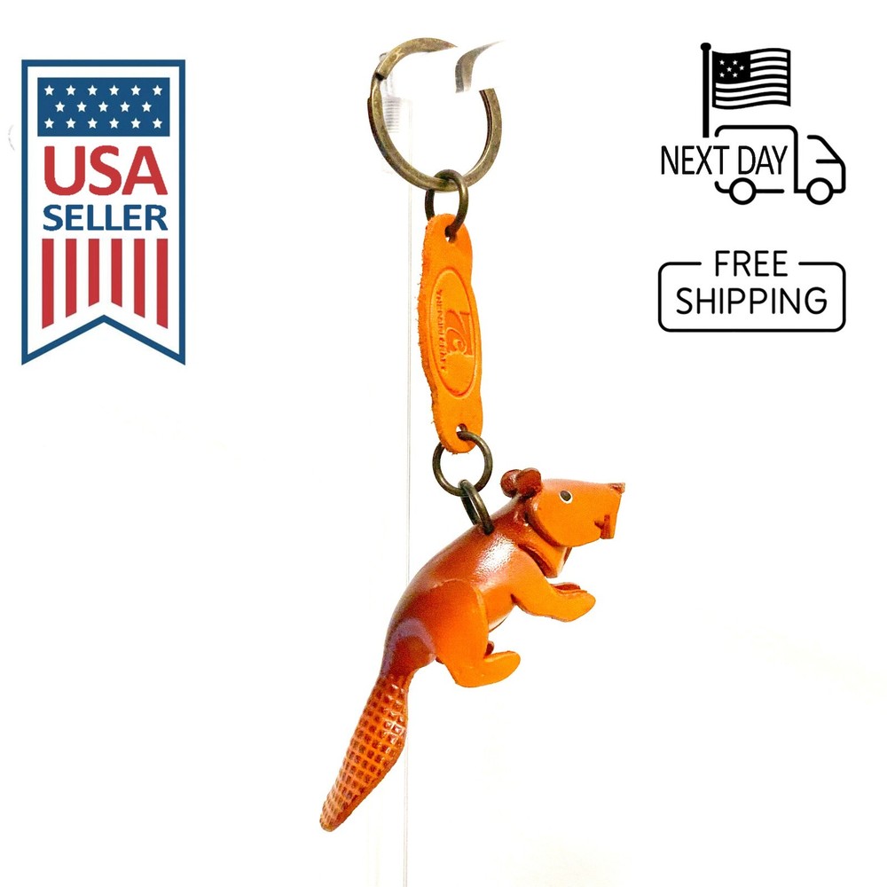 Beaver Handmade Leather Keyring