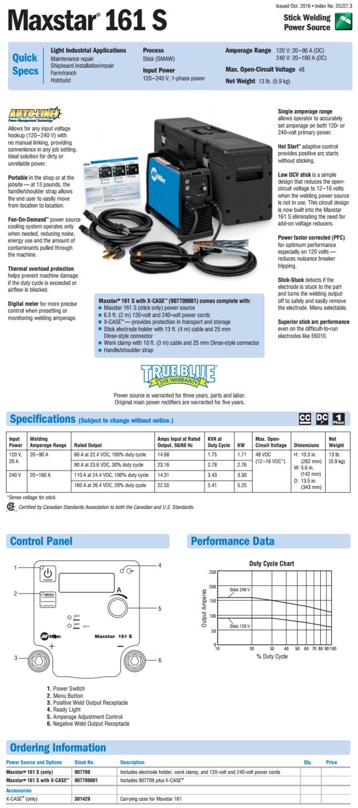 Gently Used Miller Maxstar 161 S Stick Welder (907709)