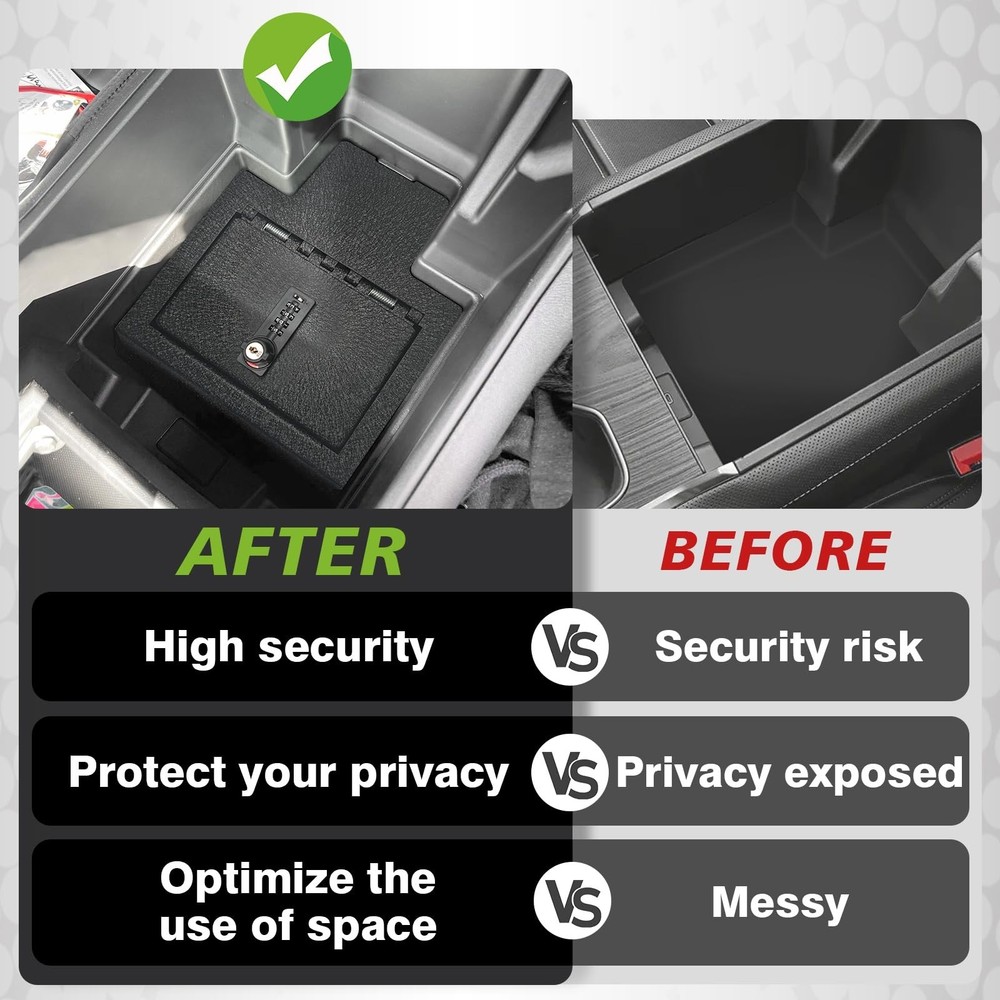BestEvMod Center Console Safe Vault LockBox Compatible with Chevy Silverado E...