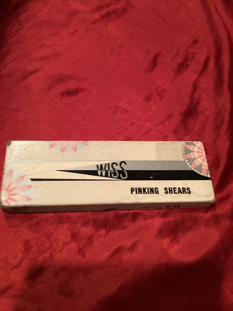 WISS Pinking Shears Vintage / Original Model C Black Handle & Box & Thimbles