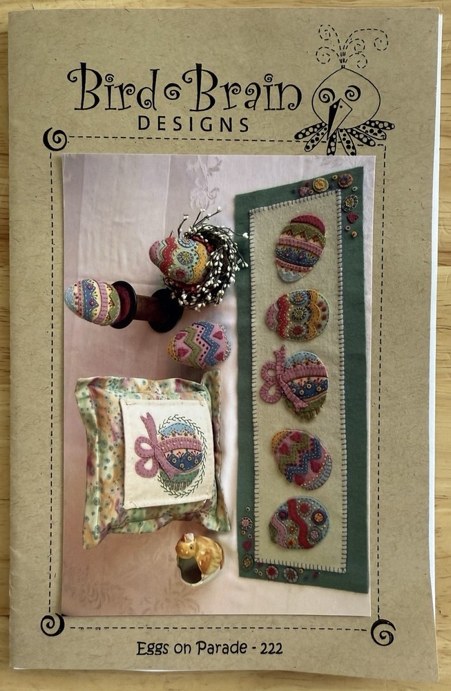 Bird Brain Designs Table Runner, Stuffed Eggs & Pillow Pattern ~ Eggs On Parade