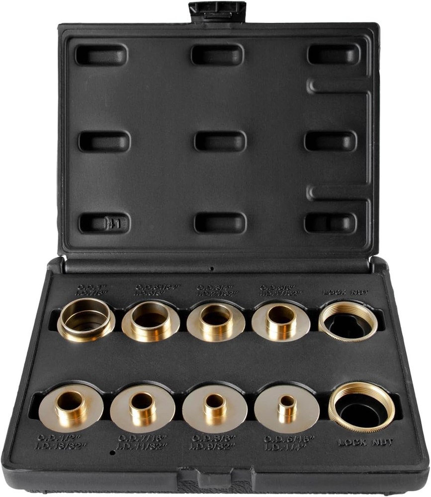 Versatile Brass Router Template Kit with 8 Bushing Sizes & Carrying Case
